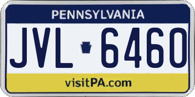 PA license plate JVL6460