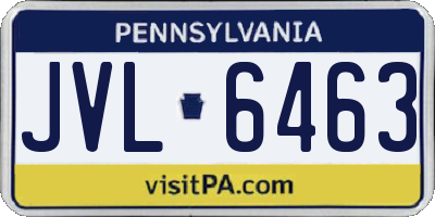PA license plate JVL6463