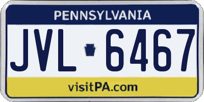 PA license plate JVL6467