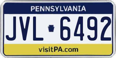 PA license plate JVL6492