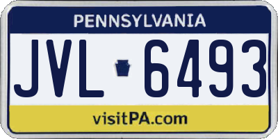 PA license plate JVL6493