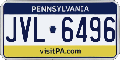 PA license plate JVL6496