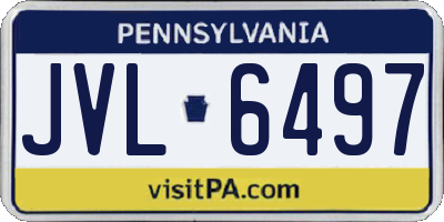 PA license plate JVL6497