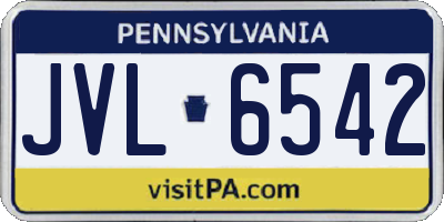 PA license plate JVL6542