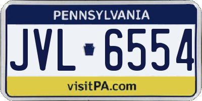 PA license plate JVL6554