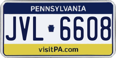 PA license plate JVL6608