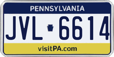PA license plate JVL6614