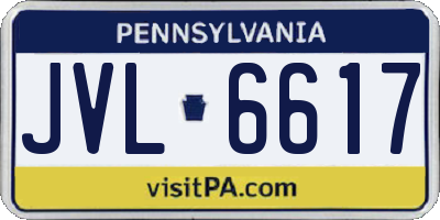 PA license plate JVL6617