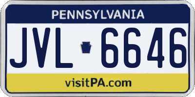 PA license plate JVL6646