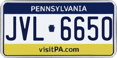 PA license plate JVL6650