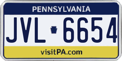 PA license plate JVL6654