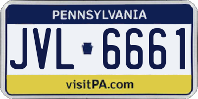 PA license plate JVL6661