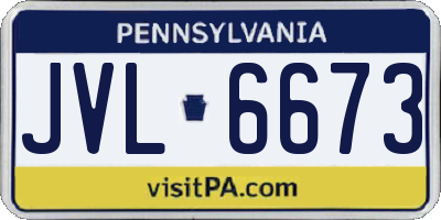 PA license plate JVL6673