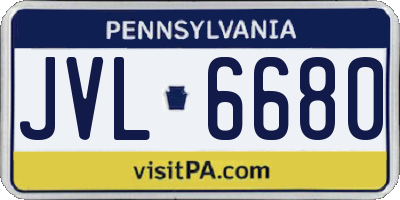 PA license plate JVL6680