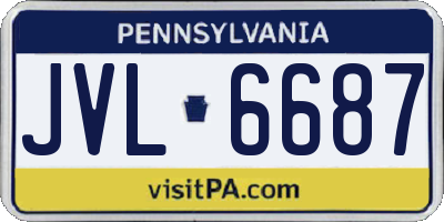 PA license plate JVL6687