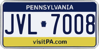 PA license plate JVL7008