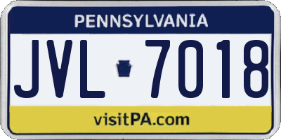 PA license plate JVL7018