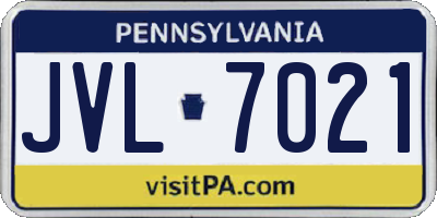 PA license plate JVL7021