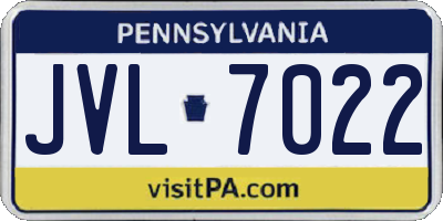 PA license plate JVL7022