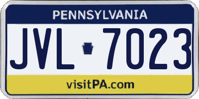 PA license plate JVL7023