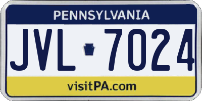 PA license plate JVL7024