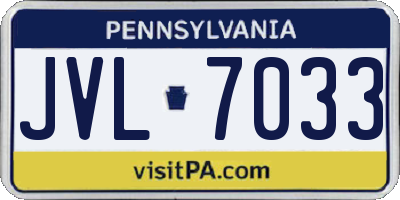 PA license plate JVL7033