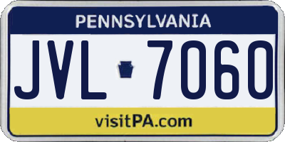 PA license plate JVL7060