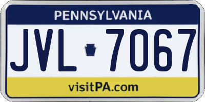 PA license plate JVL7067