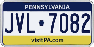 PA license plate JVL7082