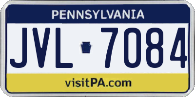 PA license plate JVL7084