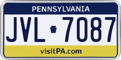 PA license plate JVL7087