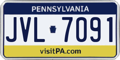 PA license plate JVL7091