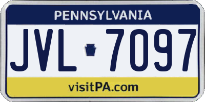 PA license plate JVL7097