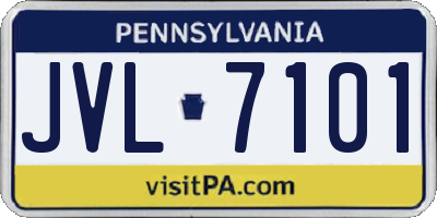 PA license plate JVL7101