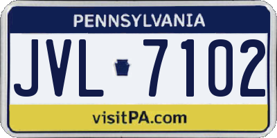PA license plate JVL7102