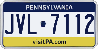 PA license plate JVL7112