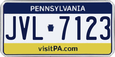 PA license plate JVL7123