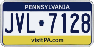 PA license plate JVL7128