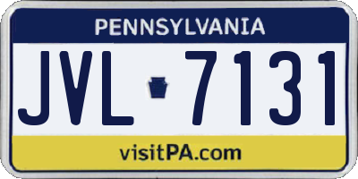 PA license plate JVL7131