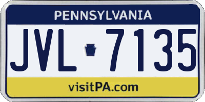 PA license plate JVL7135