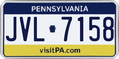PA license plate JVL7158