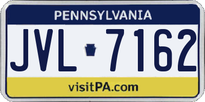 PA license plate JVL7162