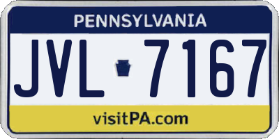 PA license plate JVL7167