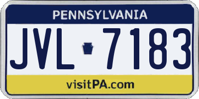 PA license plate JVL7183