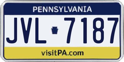 PA license plate JVL7187