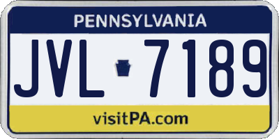 PA license plate JVL7189