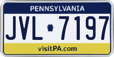 PA license plate JVL7197