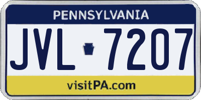 PA license plate JVL7207