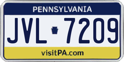PA license plate JVL7209