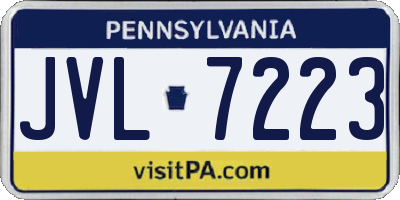 PA license plate JVL7223